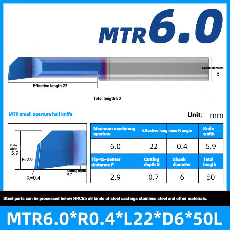 1122-MTR Small Bore Boring Tools Precision Boring Tools for Wear-Resistant Steel CNC Boring Bars Tungsten Carbide Alloy Shock-Resistant Miniature Turning Tools Shandong Denso Pricision Tools Co.,Ltd.